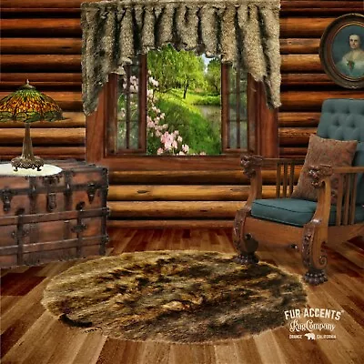 $699.99 • Buy Deer Skin Faux Fur Rug - Bear - Wolf - Accent Throw Carpet - Sheepskin - Round 