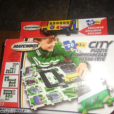 2002 Matchbox Playset City Puzzle 20 Piece & Exclusive School Bus Edition • $18.95