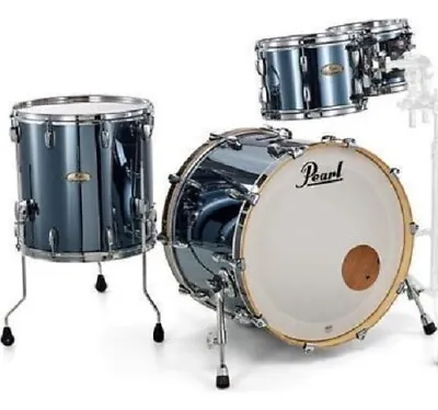 Pearl Session Studio Drum Set Fusion Plus Black Mirror Chrome 22 10 12 16 • $2699