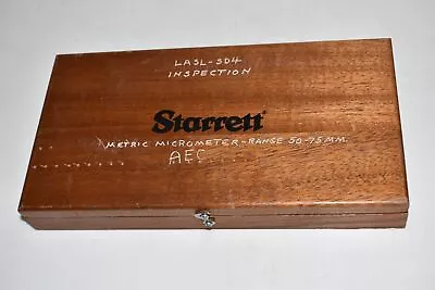 ^^ Starrett 436M Metric Micrometer Range 50MM-75MM W/Wooden Box (SRN93) • $65