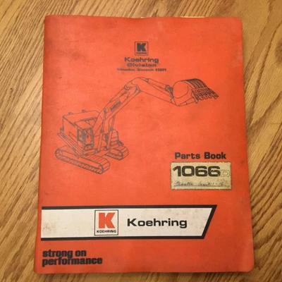 $59.99 • Buy Koehring 1066D PARTS MANUAL BOOK CATALOG GUIDE LIST HYDRAULIC EXCAVATOR BACK-HOE