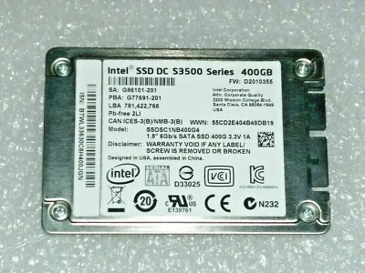 Rare! Genuine Intel 400GB 1.8  Micro SATA SSD Solid State Hard Drive • $54.95