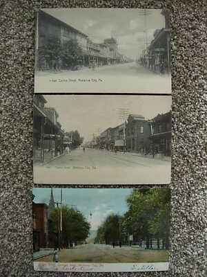 3 Mahanoy City Pa-centre Street-stores-houses-trolley Track-schuylkill County • $9.95