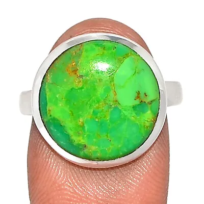 Composite Kingman Green Mohave Turquoise 925 Silver Ring Jewelry S.9 CR10883 • $16.99