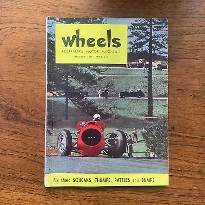 Vintage Feb 1956 'wheels Magazine' Bugatti Moss Maserati Next Holden? • $40