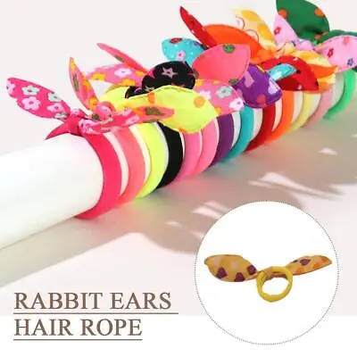 10Pcs Ponytail Scarf Rabbit Ear Bow Hair Rope Ties Ribbon Band Scrunchies W0P4 • £2.80