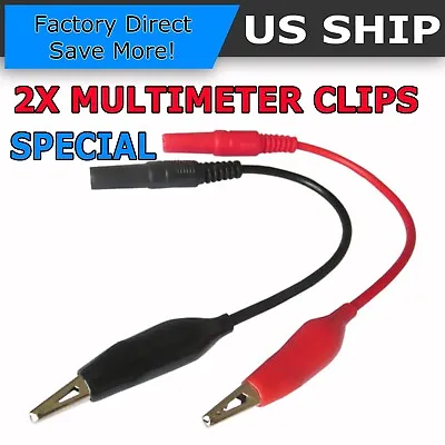 Multimeter Test Leads For Fluke Meter Electrical Alligator Crocodile Clip Probes • $3.99