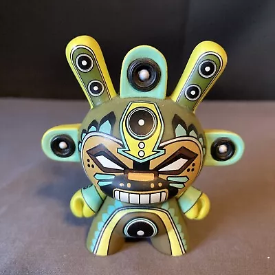 Kidrobot Dunny 2011 Azteca II 2 Vinyl Figure Green MInigod Marka27 Loose Aztec • $11.50