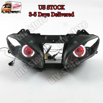 $269 • Buy MFB Front HALO Red Angel Eye Headlight Fit For Yamaha 2008-2016 YZF R6 D014