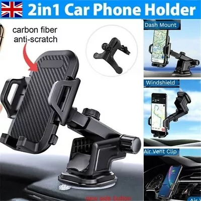 In Car Phone Holder 360° Rotatable Car Mobile Phone Suction Universal Mount Dash • £5.95
