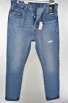 New Levi's Premium 501 S Skinny High Rise Big E Blue Jeans Womens Size 33x32 • $45.99