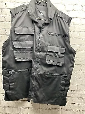 Rothco Outback Safari Vest Zip Up Utility Black Mens Size XL • $19.50