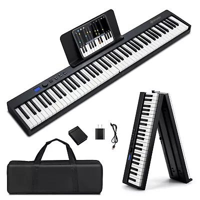 88-Key Foldable Electronic Keyboard Digital Piano For Beginner W/Carry Bag • $160.95