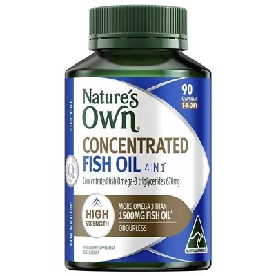 Nature's Own Fish Oil 4 In 1 Concentrated With Omega 3 - 90 Capsules • $46.99