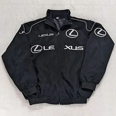 Lexus Exclusive F1 Team Racing Bomber Jacket Men's XXL Black White Embroidered • $179.95