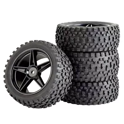 $20.89 • Buy 4Pcs RC Tires & Wheel Rims Set 12mm Hex Hub For 1/10 Off Road Car Buggy Truck