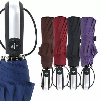 Men & Women 10 Ribs Stormproof Automatic Strong Folding Windproof Umbrella New • £7.99