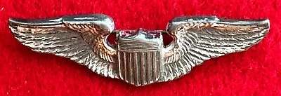 Original WWII AAF BLACKINTON Pilot Wing Pin Back Sterling 2  Shirt Size Rare • $225