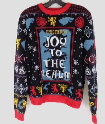 $9 • Buy Game Of Thrones Ugly Christmas Sweater WESTEROS 'Joy To The Realm'  Size MEDIUM