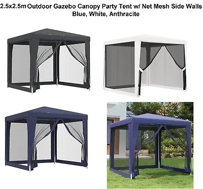 $135.15 • Buy 2.5x2.5m Outdoor Gazebo Canopy Marquee Wedding Party Tent W/ Side Walls Net Mesh