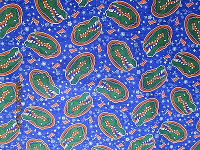 UNIVERSITY Of FLORIDA GATORS - GATOR HEAD DESIGN BRAND NEW 1/2 YD 100% COTTON  • $6