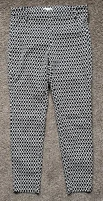 Ladies H&M Black And White Geometric Print Trousers Size Eur36 (8) • £3.50