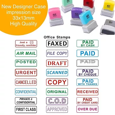 Office Self Inked Rubber Stamps Office Stamp Praise Copy Received Paid Urgent • £5.99