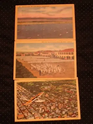 Vtg. Lot Of 3 WWII US Navy Color Military Base Operations Postcards California • $5.99