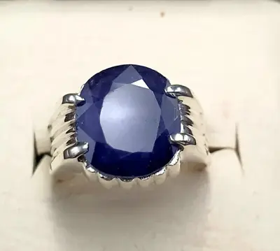 Mens Sapphire Ring Natural 8ct Sapphire Ring For Men Sapphire Sterling Silver • $150