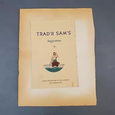 $169.99 • Buy 1949 Trad'r  Sam's San Francisco Original Restaurant Tiki Bar Menu Vintage