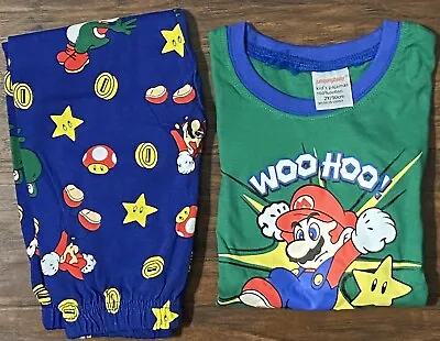 2PCS Super Mario 2Y Boys Kids Long Sleeve Pajamas Set Sleepwear Top & Pants • $12.99