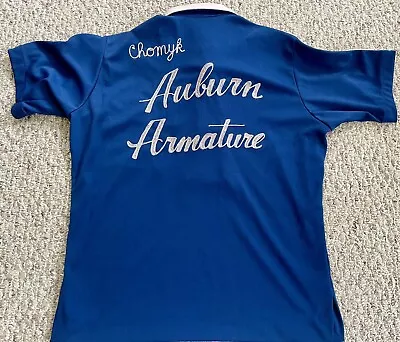 Vintage King Louie Auburn Armature New York Chain Stitch Bowling Shirt Size M   • $50