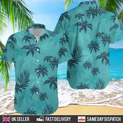 Men Hawaiian Shirt Casaual Stag Palm Tree Party Aloha Summer Holiday Beach Fancy • £8.79