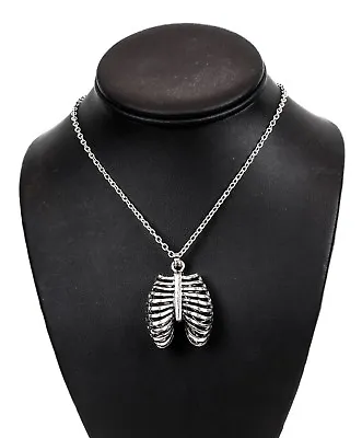 $9.99 • Buy Rib Cage Gothic Steampunk Necklace Pendant Punk Goth Cyber Rave