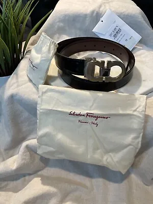 Authentic NEW - Salvatore Ferragamo Mens Reversible Belt - Black & Auburn • $71