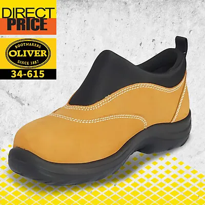Oliver Work Boots 34615 Steel Toe Safety Wheat Slip-On Work Shoe Low Cut NEW • $148.95