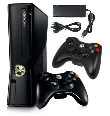 $98.95 • Buy Xbox 360 250gb Hard Drive Slim Console Bundle 2 Controllers | Cables