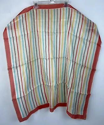 Vintage Silk Scarf Striped 6 1/4 Momme Hand Rolled 30” Japan • $9.99