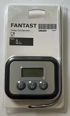 IKEA FANTAST Meat Thermometer/timer Digital Black With Magnet On Back • $14.77