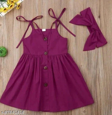 $22.26 • Buy Indian KIDS Frocks & Dresses, Beautiful Rayon Solid For Casual & Festival