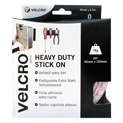 VELCRO® Brand Heavy Duty ULTRA-MATE® Stick On Self Adhesive Tape 50MM Wide Black • £2.29