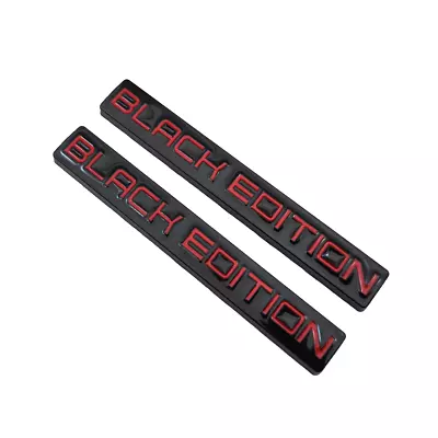 2Pcs Metal Black & Red Black Edition Logo Emblem Wing Fender Badge Sticker Decal • $9.99