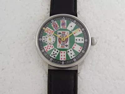 Molnija PLAYING CARDS MARRIAGE!!! Vintage Russian Beautiful Men Watch EXCELLENT • $149.99
