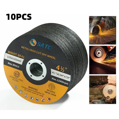 10 Pack 4-1/2  Metal & Stainless Steel Angle Grinder Cutting Disc Cut Off Wheels • $12.99