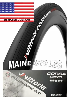 Vittoria Corsa Speed G 2.0 Tubular 700 X 23 Black / Tan (gum) Sidewall 2 Tires • $209.90