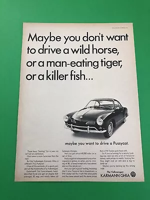 Volkswagen Karmann Ghia Vw Vintage Original Print Ad Advertisement • $6.51
