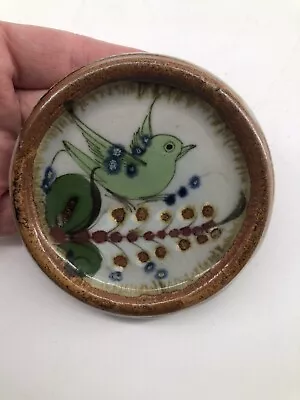 Ken Edwards Pottery Hand Painted Tonala Mexico Bird & Floral Dish Tray Signed • $15