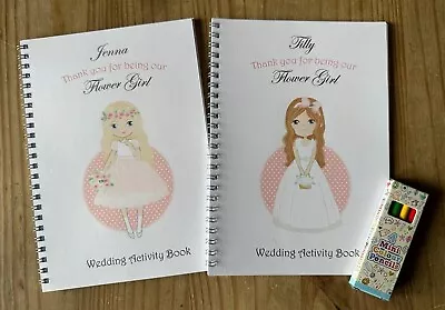 A5 Personalised Flower Girl's Wedding Colouring Activity Book - Favour • £3.85