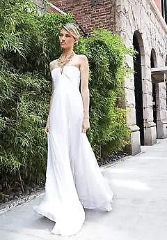 Nicole Miller Chiffon Wedding Dress Gown 4 $1275 Fv0006 • $500