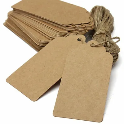 £4.12 • Buy 100Pcs Christmas Luggage Tags Kraft Paper Suitcase Labels Gift Cards With String